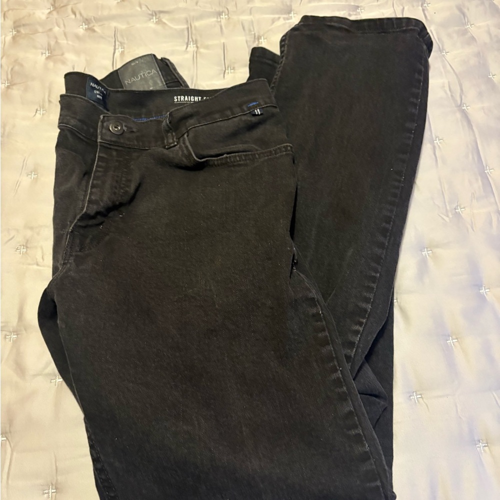 Nautica Men's black Straight Jeans 34 x 32